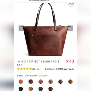 Portland Leather Almost Perfect Tote with Zipper